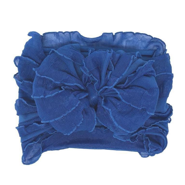 Ruffled Bow Headband - Royal Blue-G Accessories-Graceful & Chic Boutique, Family Clothing Store in Waxahachie, Texas