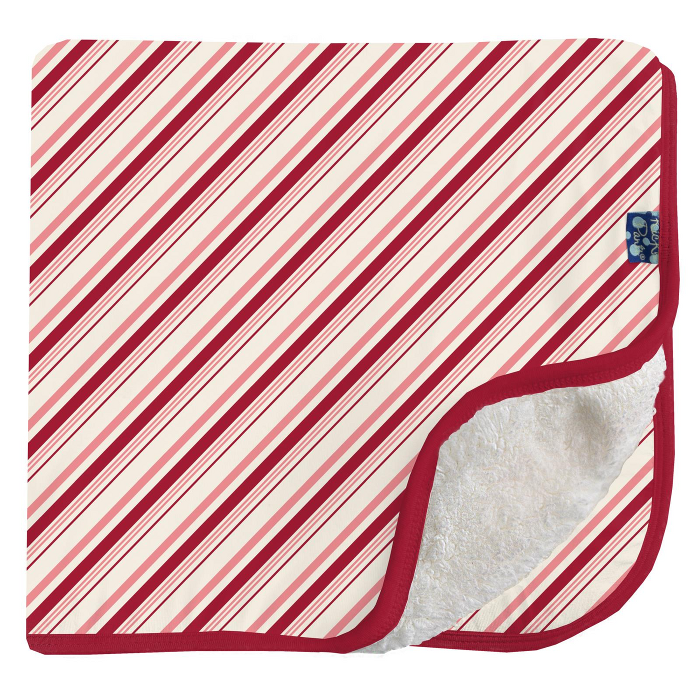 Print Sherpa Lined Stroller Blanket - Strawberry Candy Cane Stripe - Kickee Pants-I Essentials-Graceful & Chic Boutique, Family Clothing Store in Waxahachie, Texas