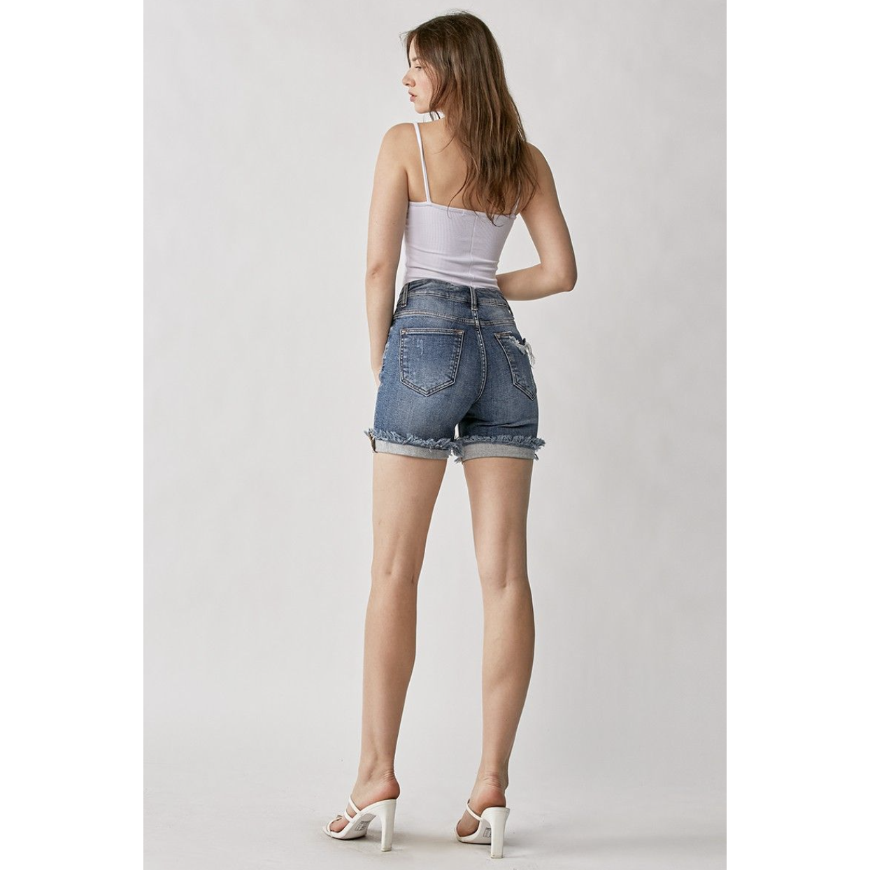 Sabrina Distressed High Rise Shorts-W Bottom-Graceful & Chic Boutique, Family Clothing Store in Waxahachie, Texas