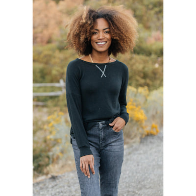 Sadie's Simple Sweater in Black-W Top-Graceful & Chic Boutique, Family Clothing Store in Waxahachie, Texas