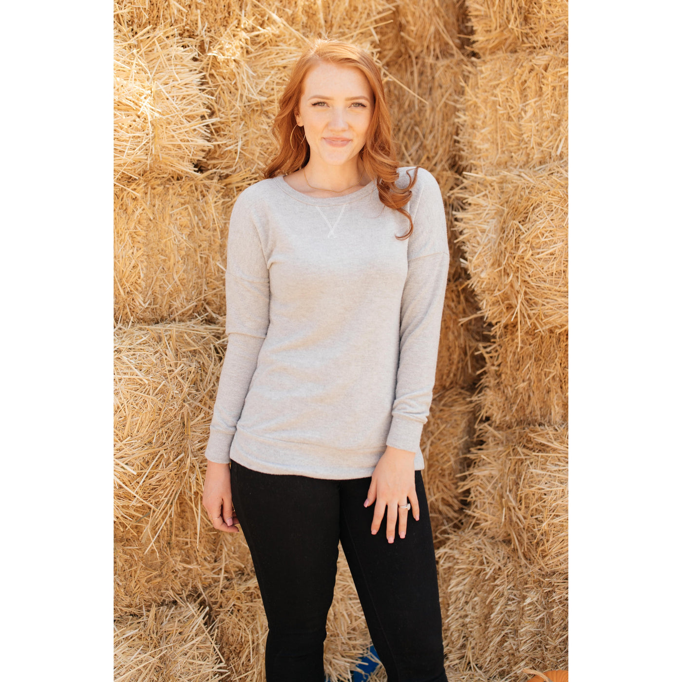 Sadie's Simple Sweater in Gray-W Top-Graceful & Chic Boutique, Family Clothing Store in Waxahachie, Texas