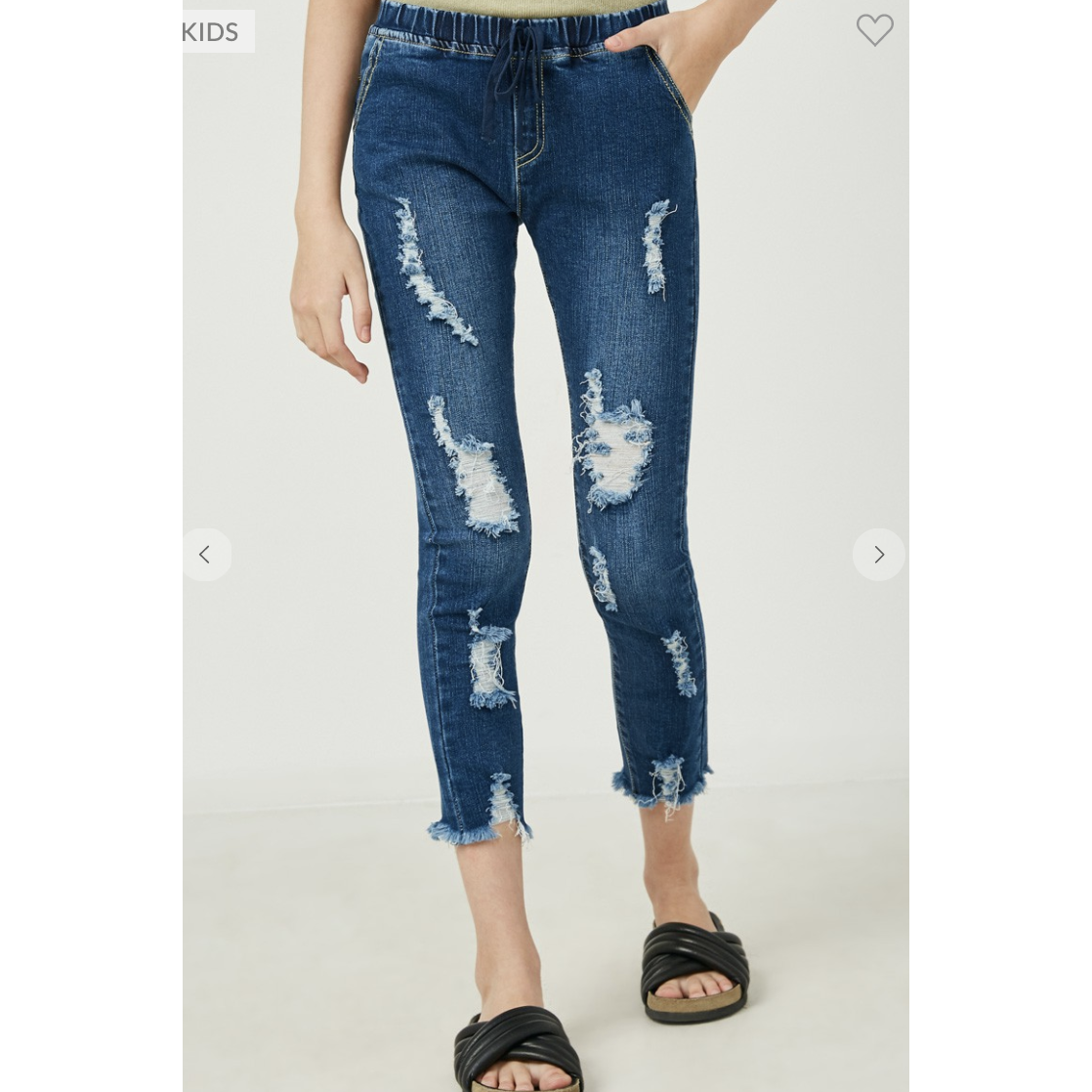 Tatum Girls Dark Distressed Drawstring Denim Jeans | The Perfect Pair-G Bottom-Graceful & Chic Boutique, Family Clothing Store in Waxahachie, Texas