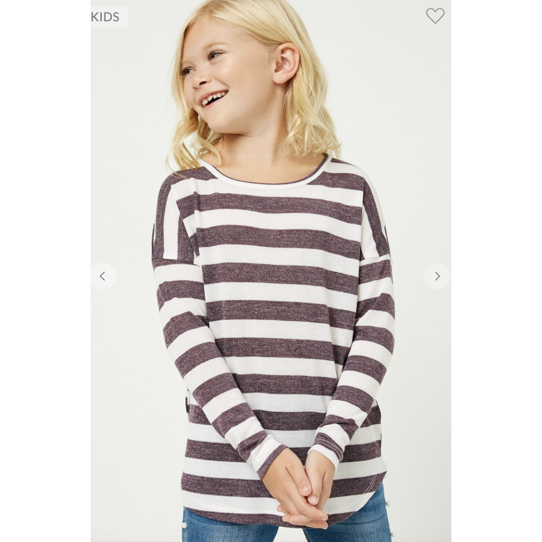 Shanna Girls Drop Shoulder Stripe Knit Top in Purple | The Perfect Pair-G Top-Graceful & Chic Boutique, Family Clothing Store in Waxahachie, Texas