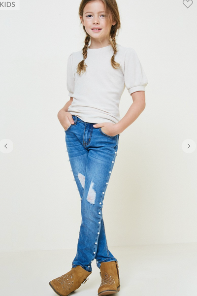 Raychel Ribbed Puff Sleeve Tee | The Perfect Pair-G Top-Graceful & Chic Boutique, Family Clothing Store in Waxahachie, Texas