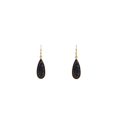 Druzy Collection - Raven Petite Quartz Drop Earrings in Gold| The Perfect Pair-W Jewelry-Graceful & Chic Boutique, Family Clothing Store in Waxahachie, Texas