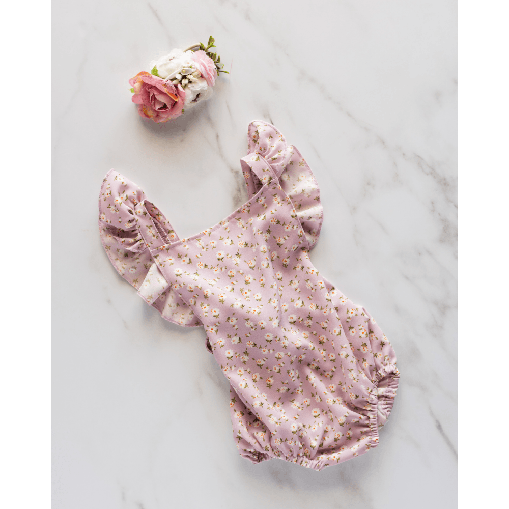 Shiloh Ruffle Back Romper - Light Purple Daisy-G Romper-Graceful & Chic Boutique, Family Clothing Store in Waxahachie, Texas