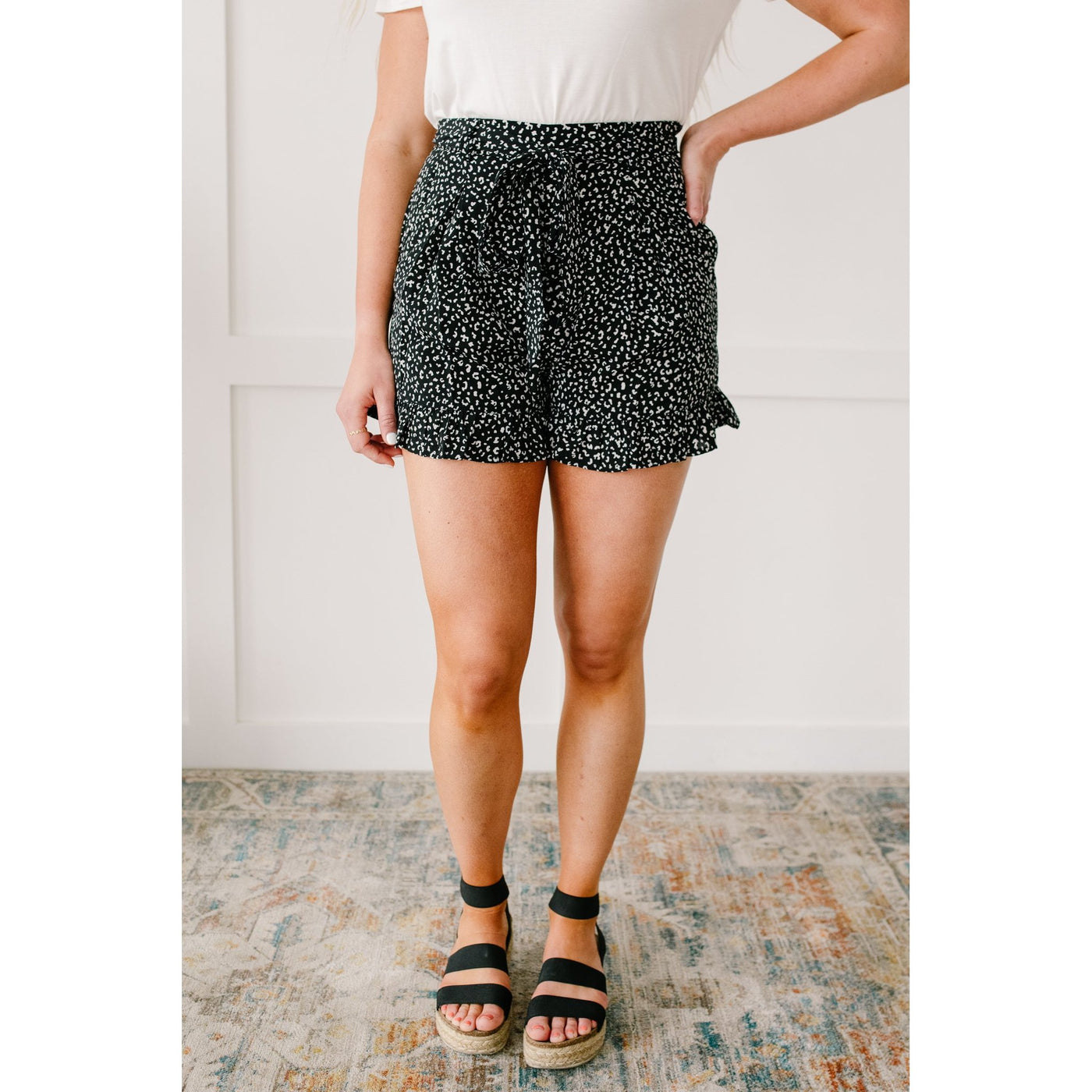 Short Leash Ruffled Shorts In Black-Womens-Graceful & Chic Boutique, Family Clothing Store in Waxahachie, Texas