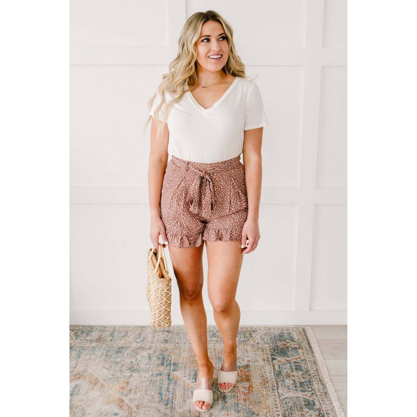 Short Leash Ruffled Shorts In Mauve-Womens-Graceful & Chic Boutique, Family Clothing Store in Waxahachie, Texas