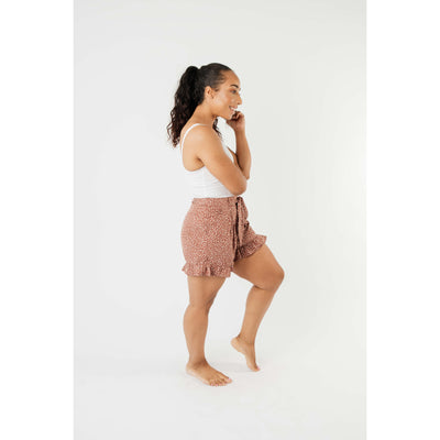 Short Leash Ruffled Shorts In Mauve-Womens-Graceful & Chic Boutique, Family Clothing Store in Waxahachie, Texas
