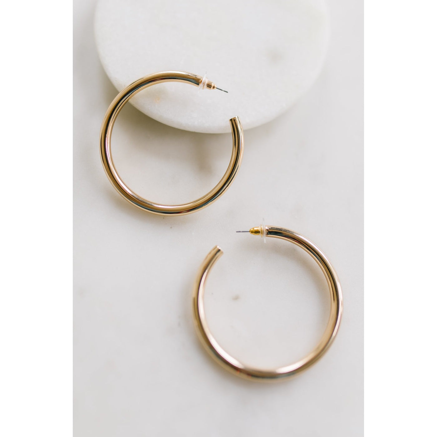 Solid Gold Hoops-W Jewelry-Graceful & Chic Boutique, Family Clothing Store in Waxahachie, Texas