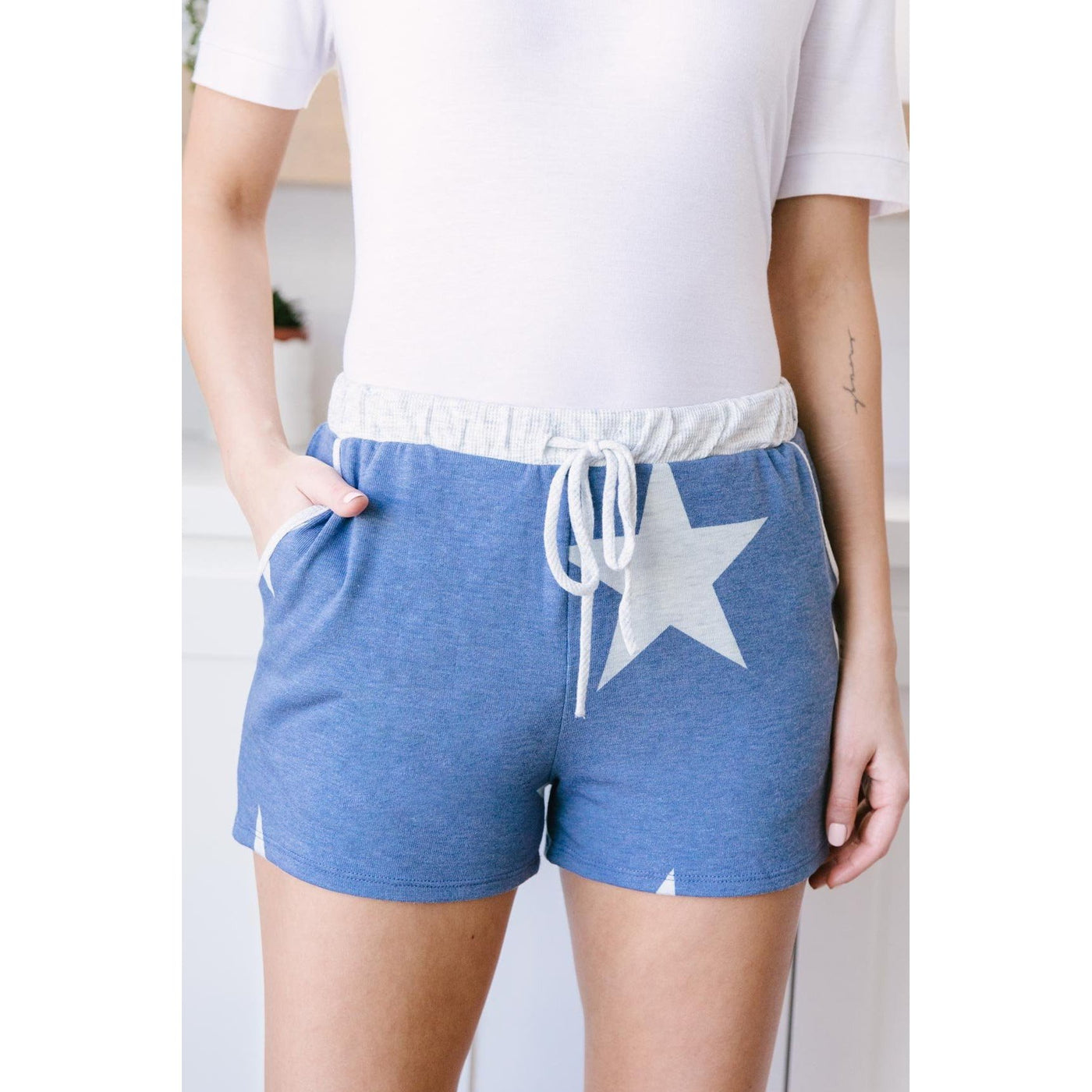 Star Player Shorts In Blue-W Dress-Graceful & Chic Boutique, Family Clothing Store in Waxahachie, Texas
