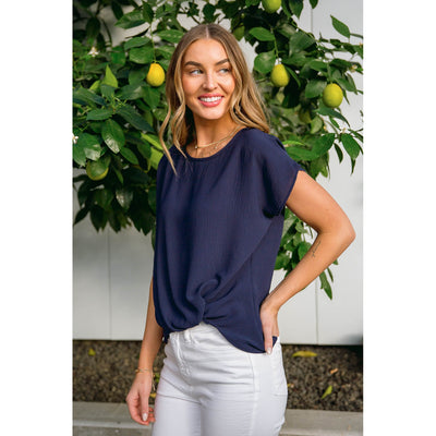 Starting Fresh Top In Navy Blue-Womens-Graceful & Chic Boutique, Family Clothing Store in Waxahachie, Texas