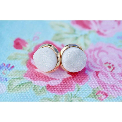 Stone Collection - Pearl Quartz Stud Earrings-W Jewelry-Graceful & Chic Boutique, Family Clothing Store in Waxahachie, Texas