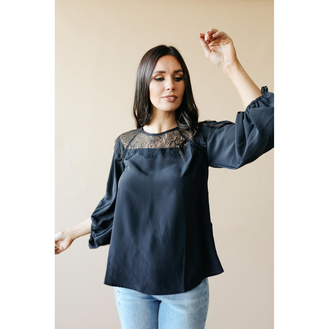 Straight Laced Blouse In Black-W Top-Graceful & Chic Boutique, Family Clothing Store in Waxahachie, Texas