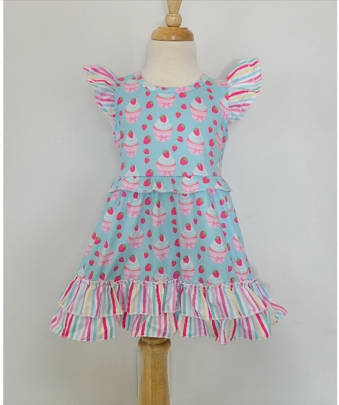 Strawberry Cupcake Girls Dress-G Dress-Graceful & Chic Boutique, Family Clothing Store in Waxahachie, Texas