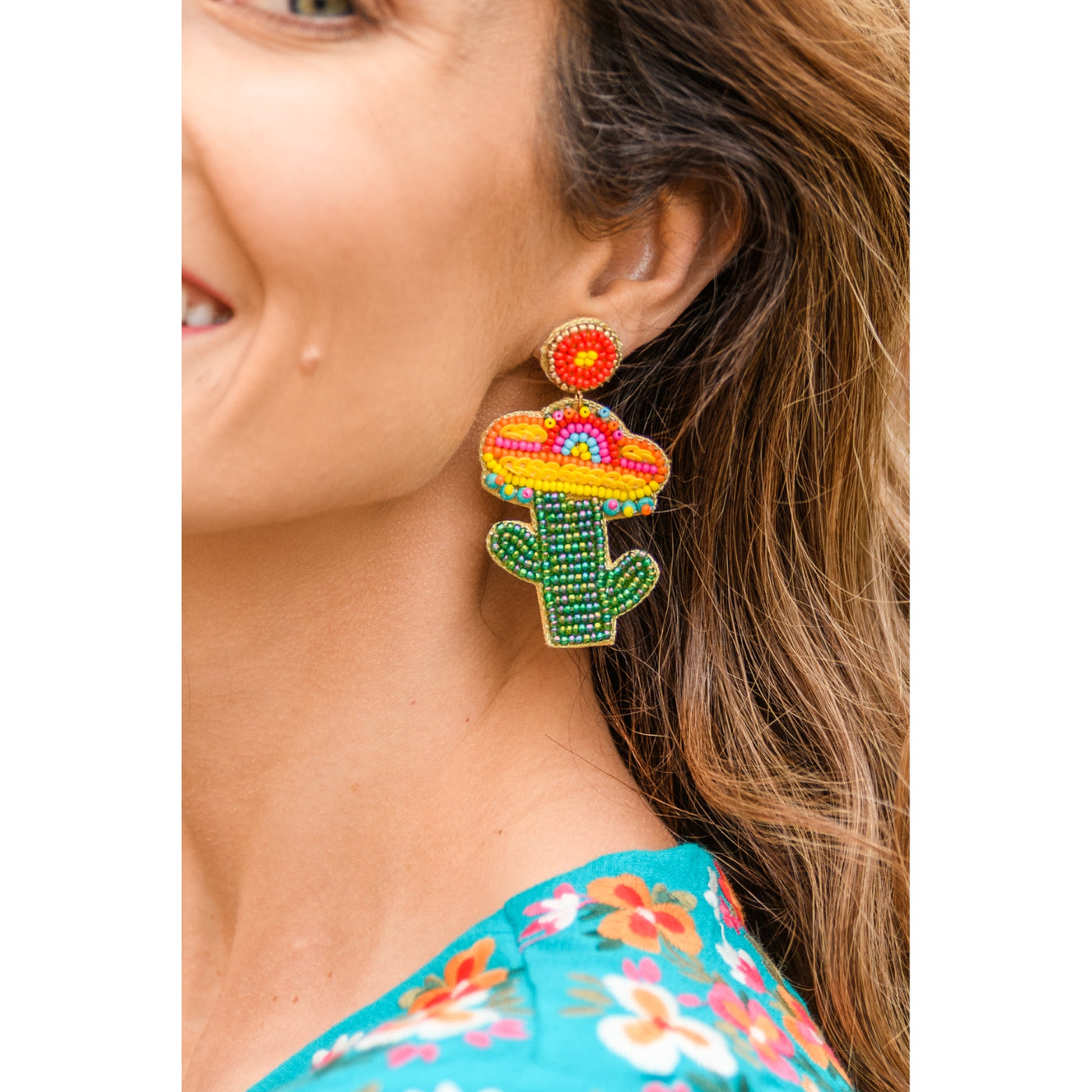 Summer Cactus Earrings-Womens-Graceful & Chic Boutique, Family Clothing Store in Waxahachie, Texas