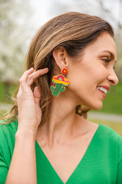 Summer Cactus Earrings-Womens-Graceful & Chic Boutique, Family Clothing Store in Waxahachie, Texas