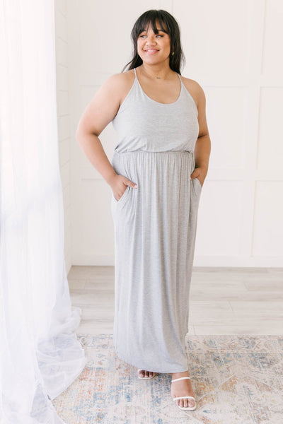 Summer Haze Maxi in Gray-W Dress-Graceful & Chic Boutique, Family Clothing Store in Waxahachie, Texas