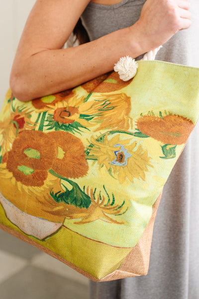 Sunflower Painting Tote-Womens-Graceful & Chic Boutique, Family Clothing Store in Waxahachie, Texas