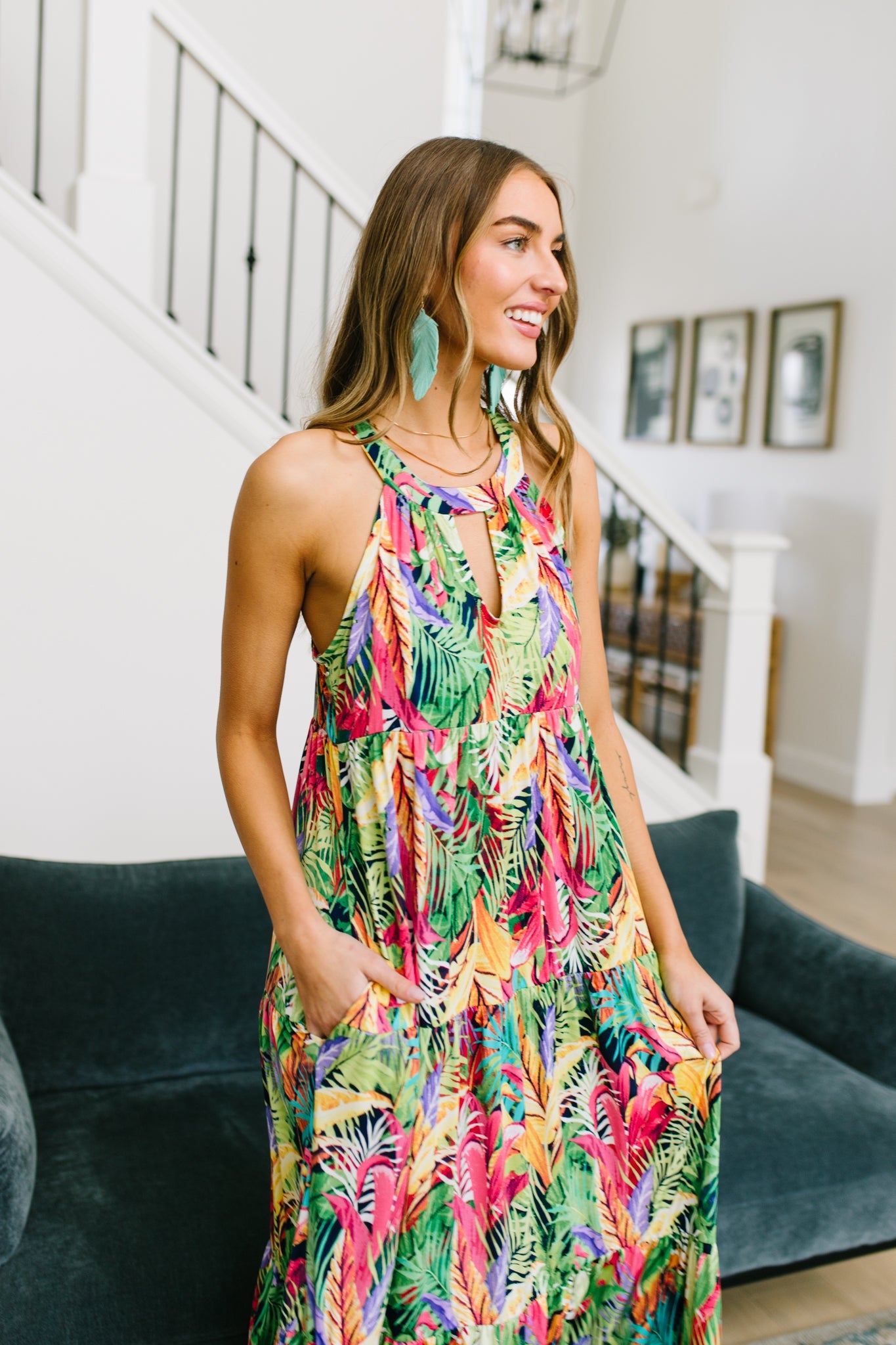 Sunny Rain Forest Dress-W Dress-Graceful & Chic Boutique, Family Clothing Store in Waxahachie, Texas
