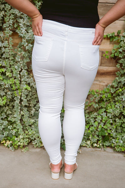 Talia High Waisted White Skinny Jeans-Womens-Graceful & Chic Boutique, Family Clothing Store in Waxahachie, Texas
