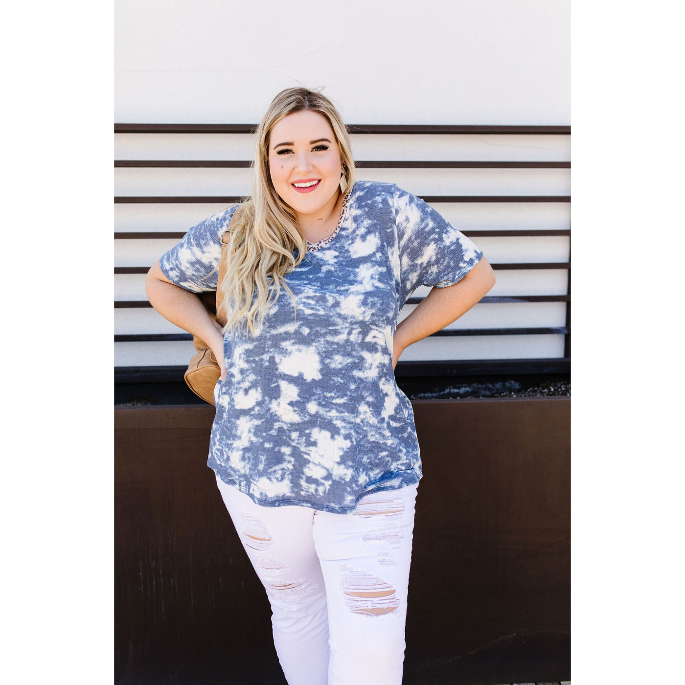 Tessa Tie Dye Top In Navy-Womens-Graceful & Chic Boutique, Family Clothing Store in Waxahachie, Texas