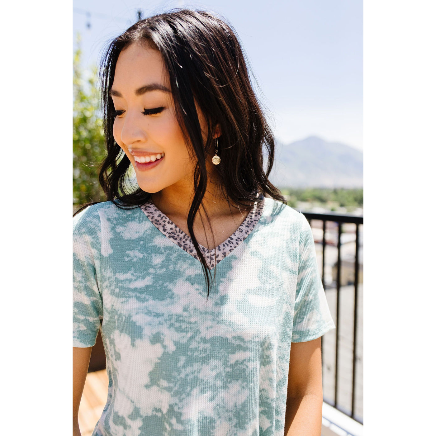Tessa Tie Dye Top In Sage-Womens-Graceful & Chic Boutique, Family Clothing Store in Waxahachie, Texas