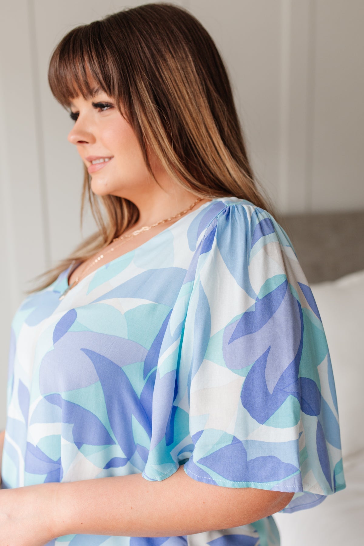 The Tropics Top In Blue-Womens-Graceful & Chic Boutique, Family Clothing Store in Waxahachie, Texas