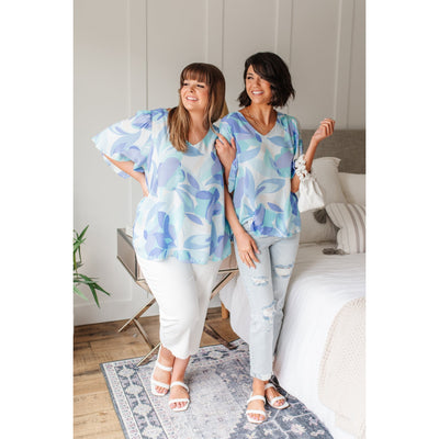 The Tropics Top In Blue-Womens-Graceful & Chic Boutique, Family Clothing Store in Waxahachie, Texas
