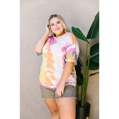 Tie Dye Swirls Top In Yellow-Womens-Graceful & Chic Boutique, Family Clothing Store in Waxahachie, Texas