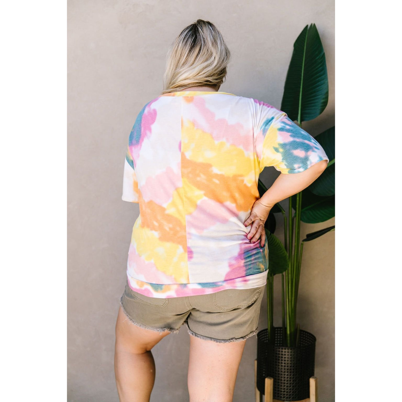 Tie Dye Swirls Top In Yellow-Womens-Graceful & Chic Boutique, Family Clothing Store in Waxahachie, Texas