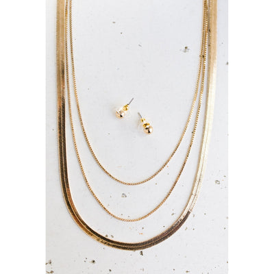 Triple Chain Necklace in Gold-Womens-Graceful & Chic Boutique, Family Clothing Store in Waxahachie, Texas