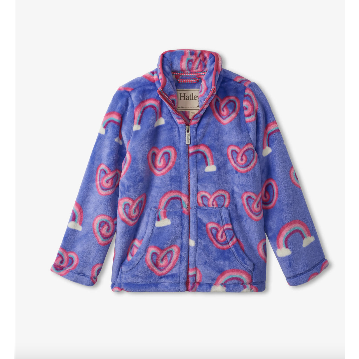 Twisty Rainbow Hearts Fuzzy Fleece Zip Up-G Top-Graceful & Chic Boutique, Family Clothing Store in Waxahachie, Texas