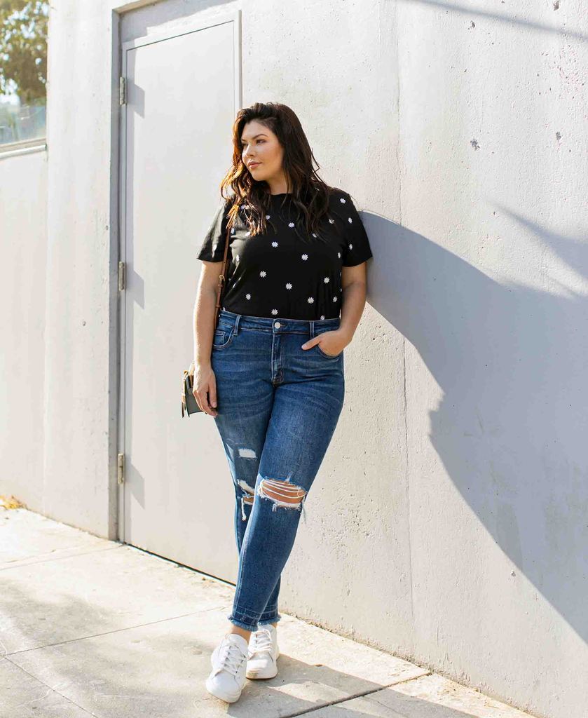 Empty Room Mid Rise Distressed Frayed Hem Ankle Skinny Jeans in Plus | The Perfect Pair-W Bottom-Graceful & Chic Boutique, Family Clothing Store in Waxahachie, Texas