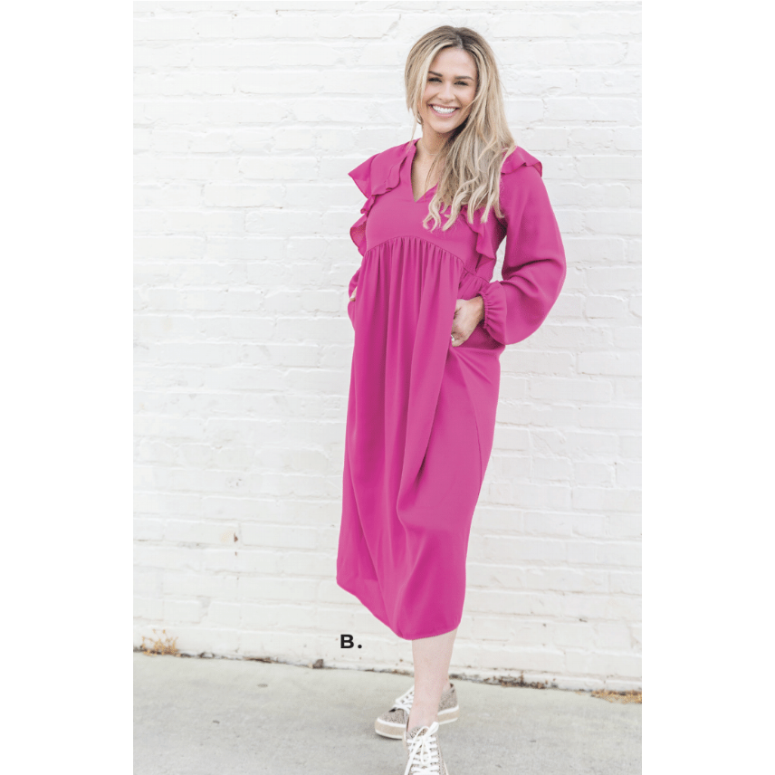 Walker Dress in Pink-W Dress-Graceful & Chic Boutique, Family Clothing Store in Waxahachie, Texas