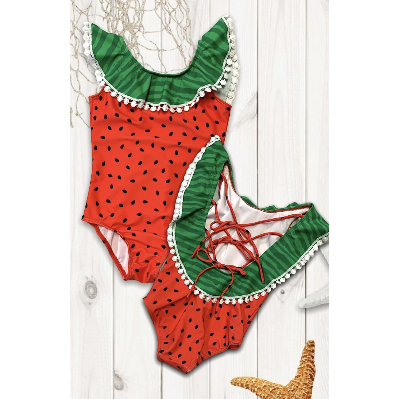Watermelon Seed Printed Swimsuit-Swim-Graceful & Chic Boutique, Family Clothing Store in Waxahachie, Texas