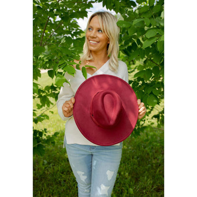 Wide Brim Hat - Dark Wine-W Hat-Graceful & Chic Boutique, Family Clothing Store in Waxahachie, Texas