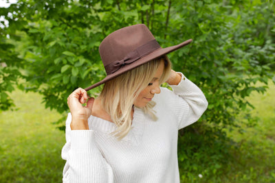 Wide Brim Hat - Mocha-W Hat-Graceful & Chic Boutique, Family Clothing Store in Waxahachie, Texas