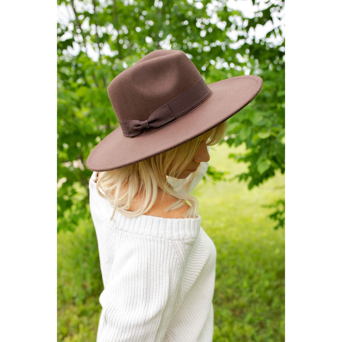 Wide Brim Hat - Mocha-W Hat-Graceful & Chic Boutique, Family Clothing Store in Waxahachie, Texas