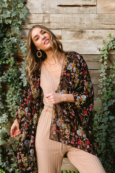 Wildflower Wanderer Kimono-Womens-Graceful & Chic Boutique, Family Clothing Store in Waxahachie, Texas
