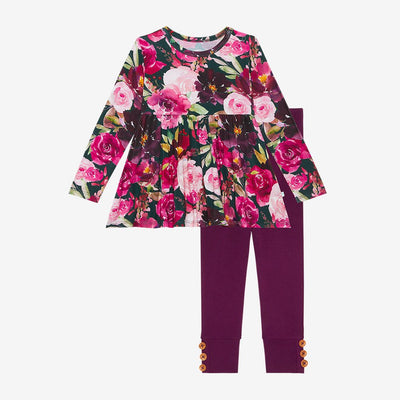 Zelda Long Sleeve Basic Peplum Top & Legging Set - Posh Peanut-G Set-Graceful & Chic Boutique, Family Clothing Store in Waxahachie, Texas