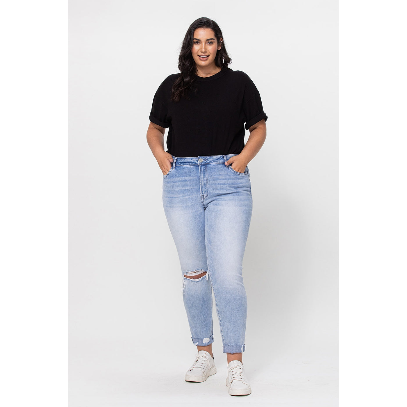 Bethani High Rise Slim Crop with Double Cuff in Plus | The Perfect Pair-W Bottom-Graceful & Chic Boutique, Family Clothing Store in Waxahachie, Texas