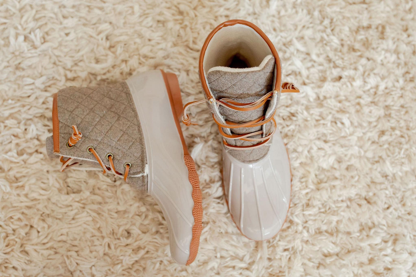 Beige Quilted Duck Boots | The Perfect Pair-W Footwear-Graceful & Chic Boutique, Family Clothing Store in Waxahachie, Texas