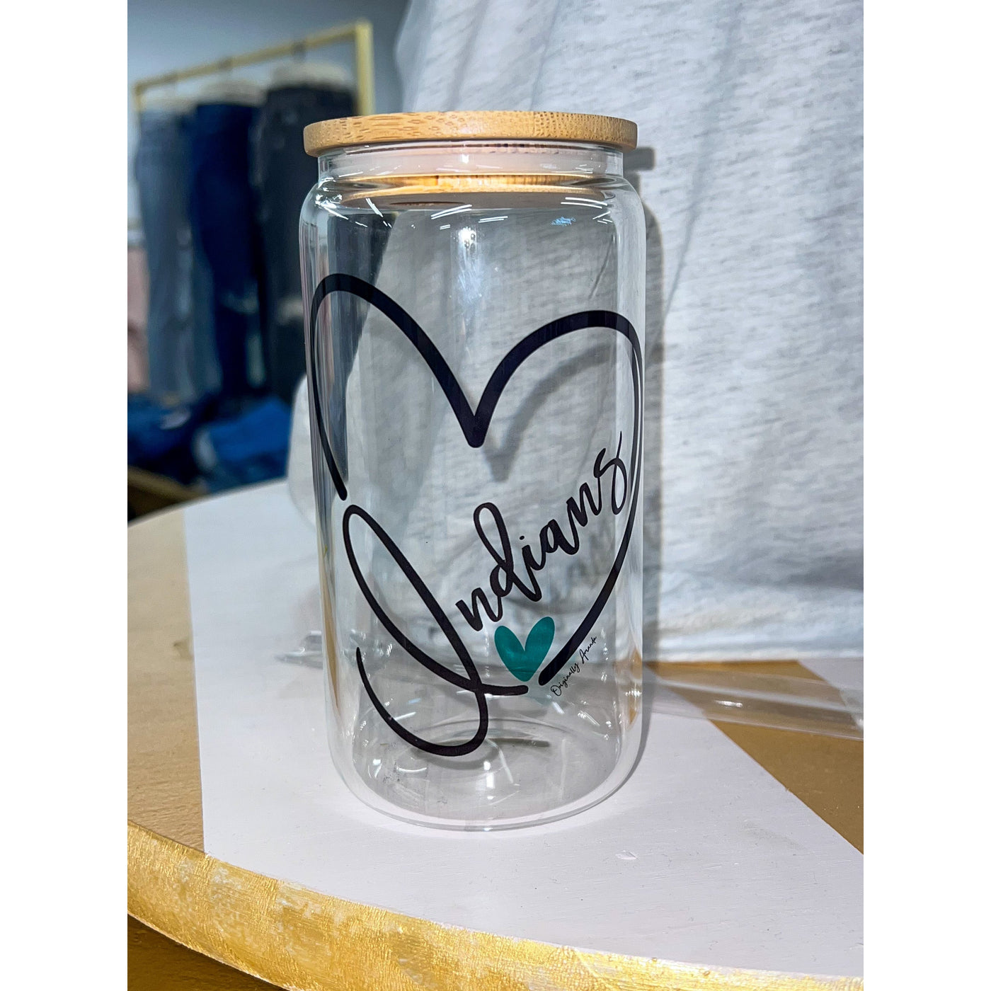 Love Our Indians Glass Tumbler-Graceful & Chic Boutique, Family Clothing Store in Waxahachie, Texas