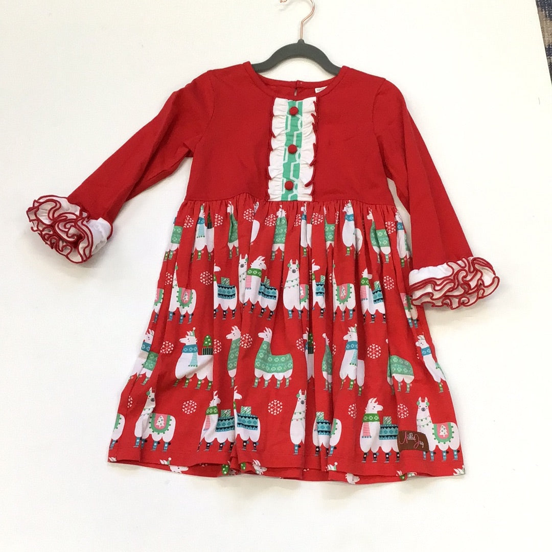 Millie Jay Christmas Llama LS Dress-G Dress-Graceful & Chic Boutique, Family Clothing Store in Waxahachie, Texas