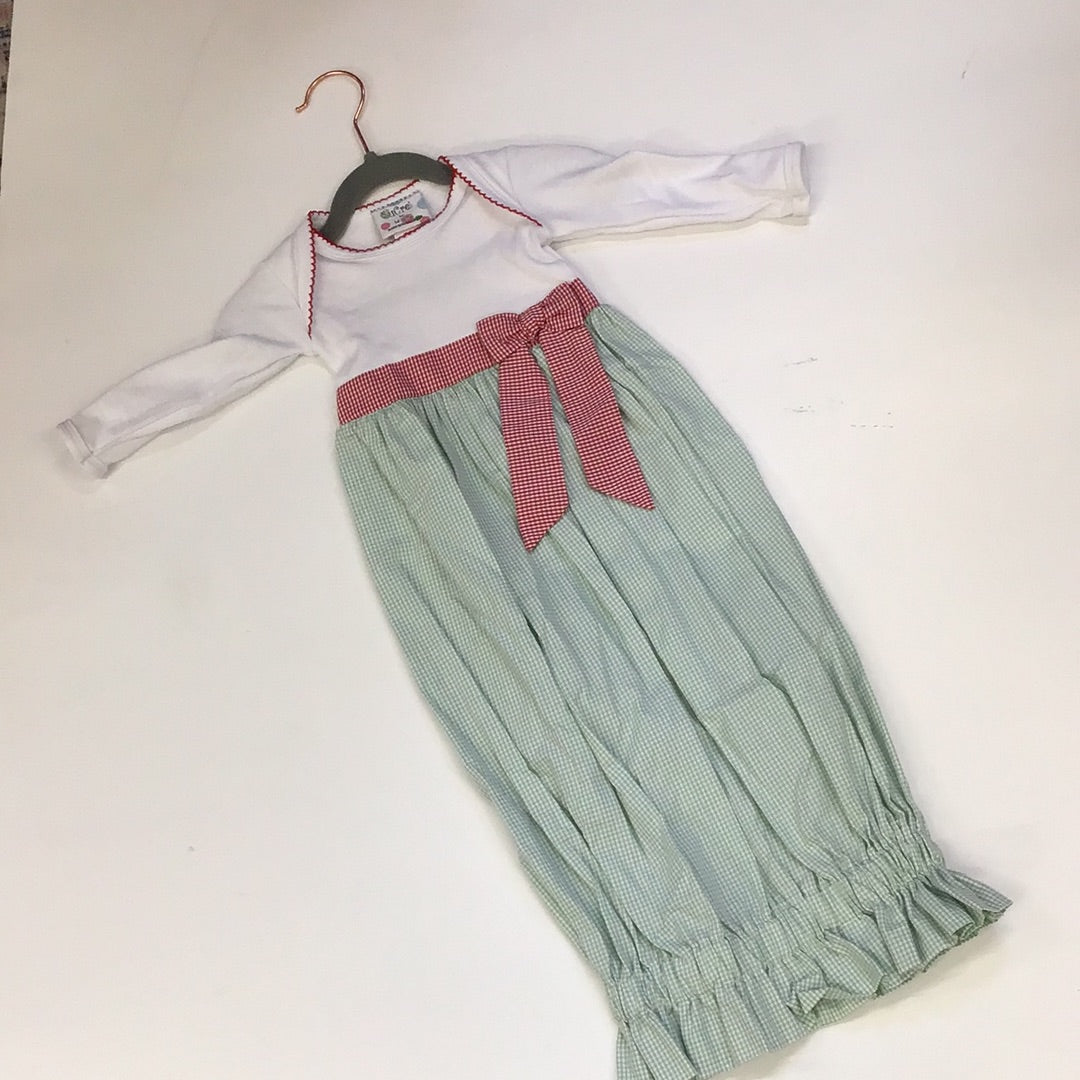 Green Plaid Gown with Bow-B Essentials-Graceful & Chic Boutique, Family Clothing Store in Waxahachie, Texas