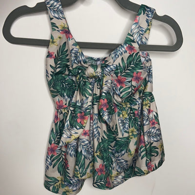 Gia Tie Front Tank Top - Cream Tropical-G Top-Graceful & Chic Boutique, Family Clothing Store in Waxahachie, Texas
