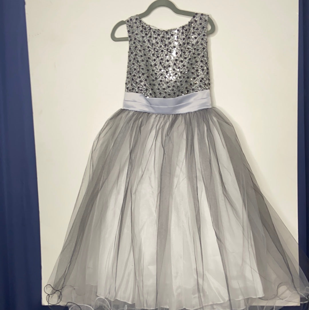 Silver Multi-Sequin Trio Color Tulle Dress-G Dress-Graceful & Chic Boutique, Family Clothing Store in Waxahachie, Texas