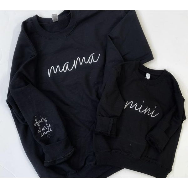 Embroidered Mama Sweatshirt with Personalized Names-Top-Graceful & Chic Boutique, Family Clothing Store in Waxahachie, Texas