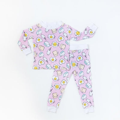 Little Sleepies - Pink Breakfast Buddies Two-Piece Bamboo Viscose Pajama Set | The Perfect Pair-K Pajamas-Graceful & Chic Boutique, Family Clothing Store in Waxahachie, Texas